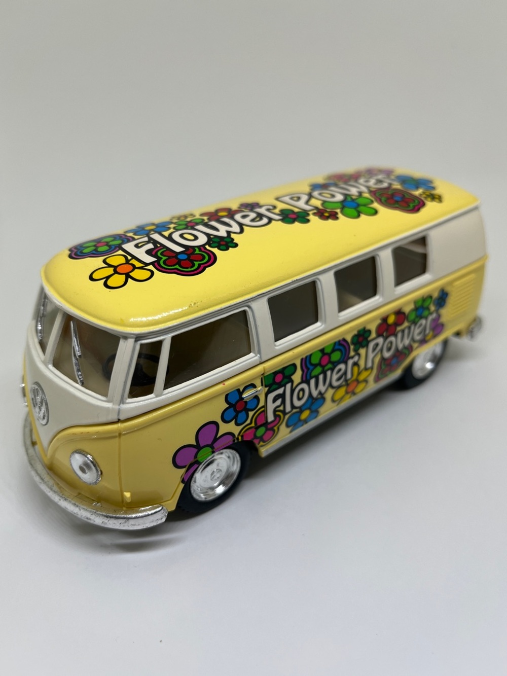 1962 Volkswagen Bus - Flower Power Yellow Toy Van